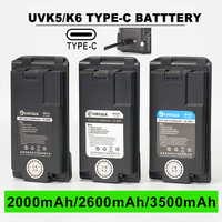 Quansheng UV-K5 K6 Walkie Talkie Battery 2000/2600/3500mAh Type-C USB Charge Batterior High Capacity Radio Rechargable Battery