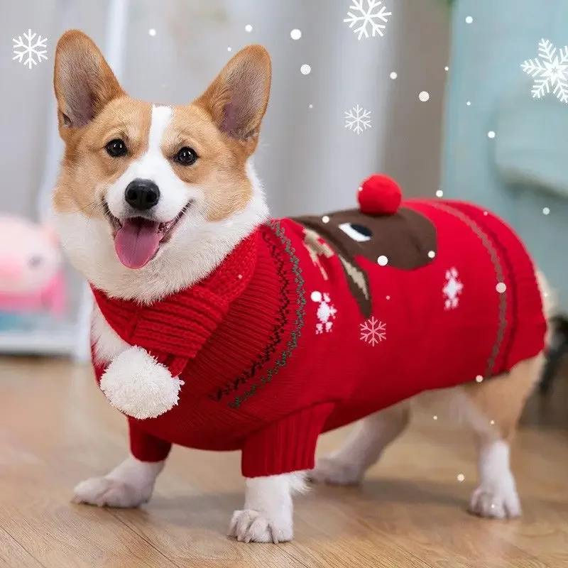 Dog Clothes Autumn and Winter Corgi Clothing Small and Medium Dogs Winter Warm Christmas Cotton Clothes Pet Thickened Winter