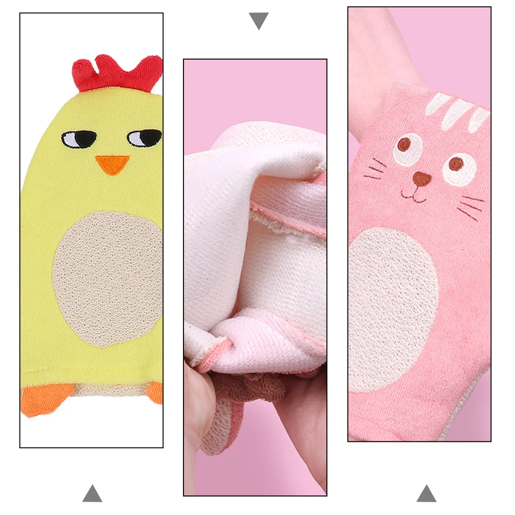 

6Pcs Baby Bath Mitts Soft Cotton Towels Comfortable Gentle Washcloths Lightweight Portable Baby Shower Supplies Bath Scrubber