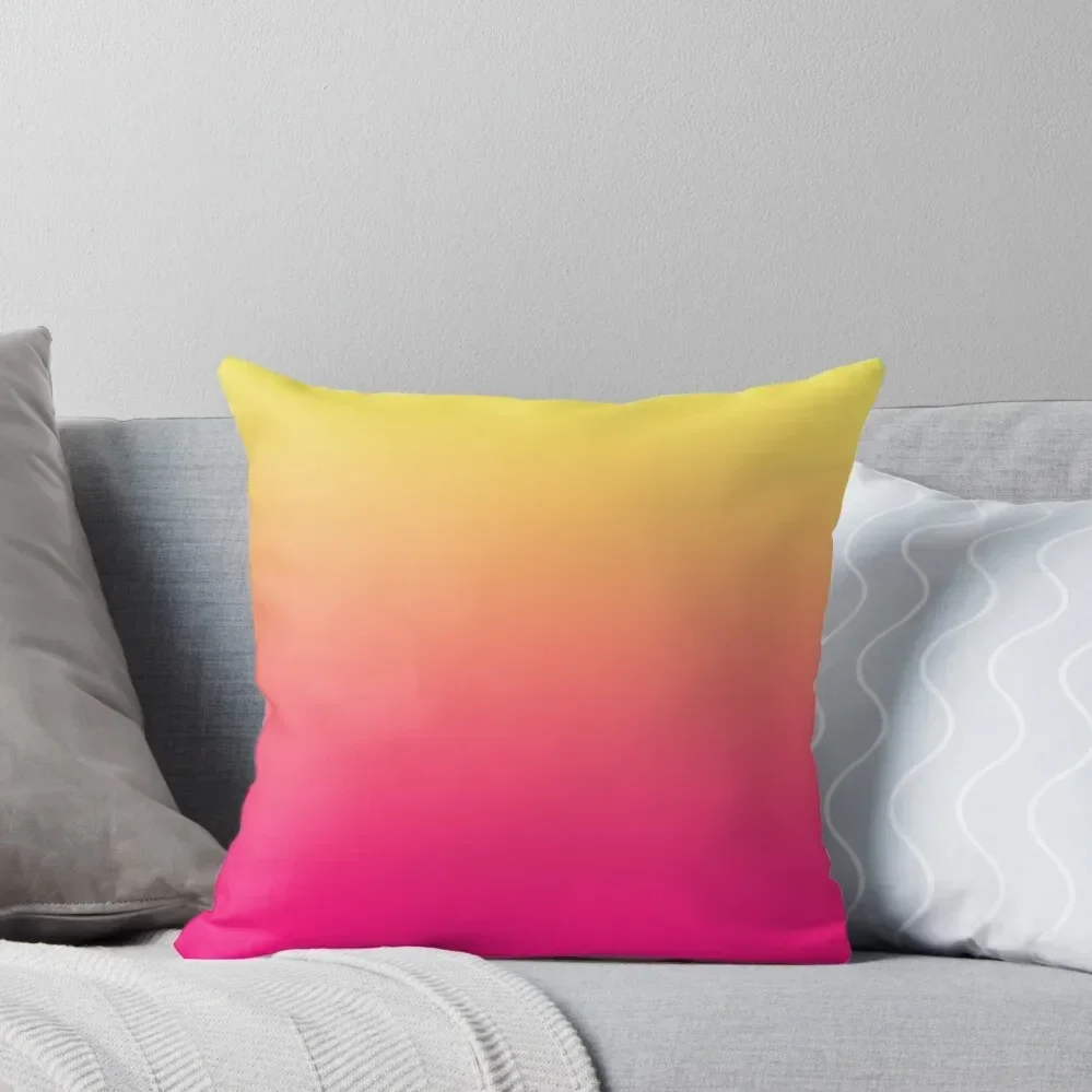 

PINK CORN yellow OMBRE GRADIENT - JUST PINK AND JUST YELLOW TO MAKE #PINKYCORN Throw Pillow Cushion Cover Luxury pillow