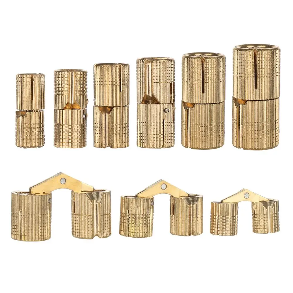 1pc New Invisible Cupboard Furniture Hinges Brass Hinges Cylindrical Hidden