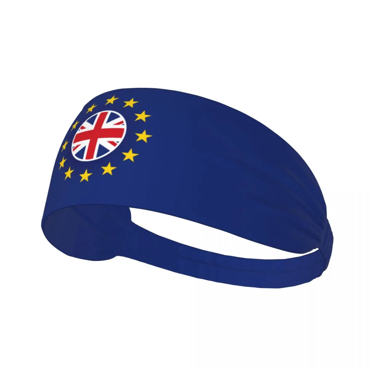 Sports Headband UK Flag Inside European Union Flag Fitness Sweatband Absorbent Cycling Jog Hair Bandage