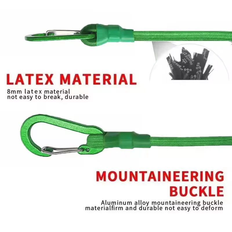 Multi Size Heavy Duty Elastic Rope with Hook and Loop Portable Luggage Binding Rope Fishing Boat Bicycle Rope