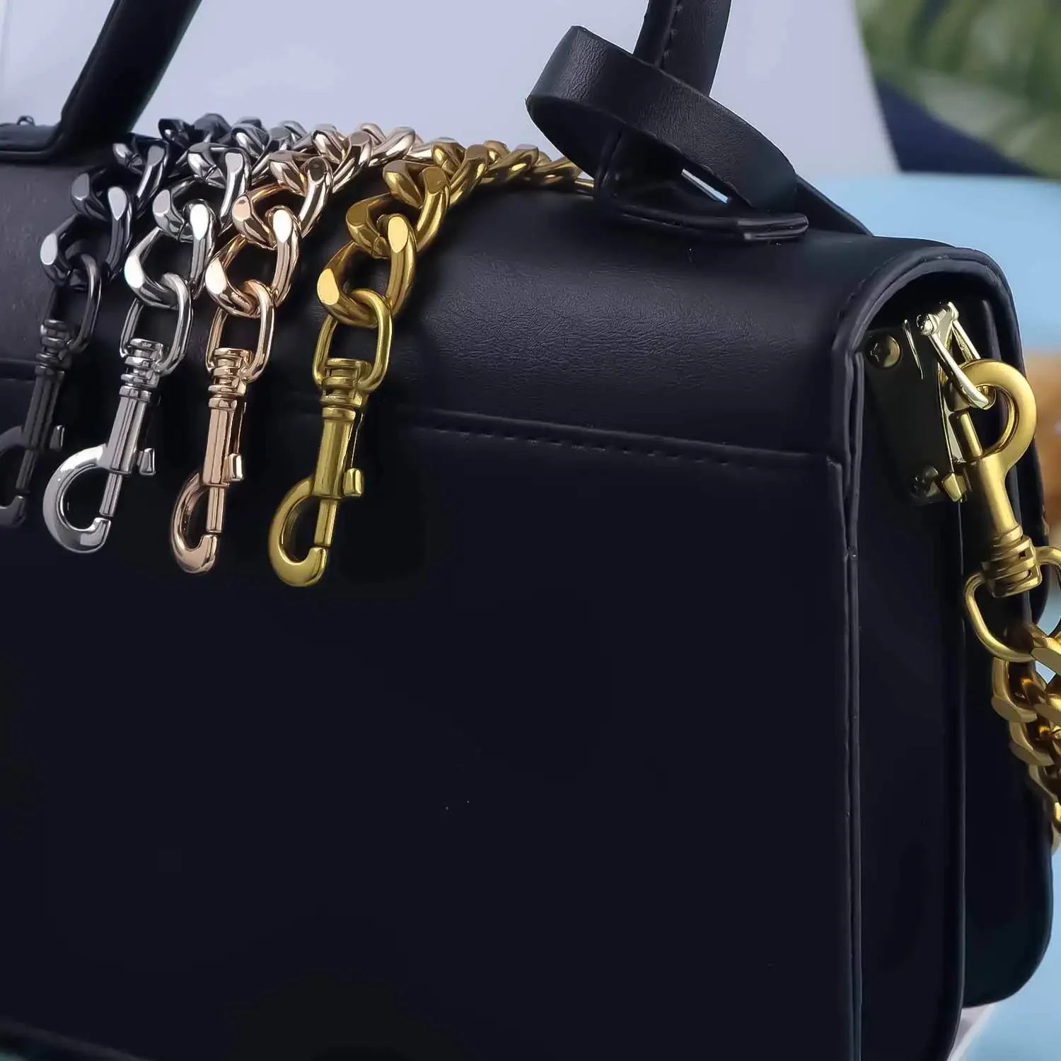 Metal Aluminum Chain Wallet Messenger Bag Shoulder Strap Replacement Thick Chain DIY Decorative Sling Bag Chain