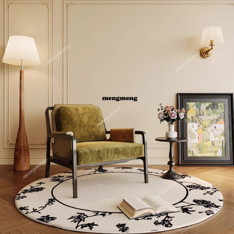 Medieval style living room single sofa chair designer bedroom balcony area creative lazy leisure chair model room furniture