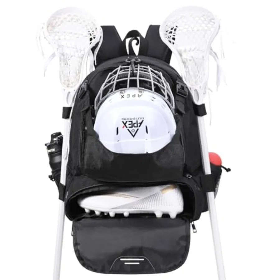 

Lacrosse Bag Field Hockey Bag with Two Stick Holders Large Lacrosse Backpack with Separate Cleats Shoe Compartment