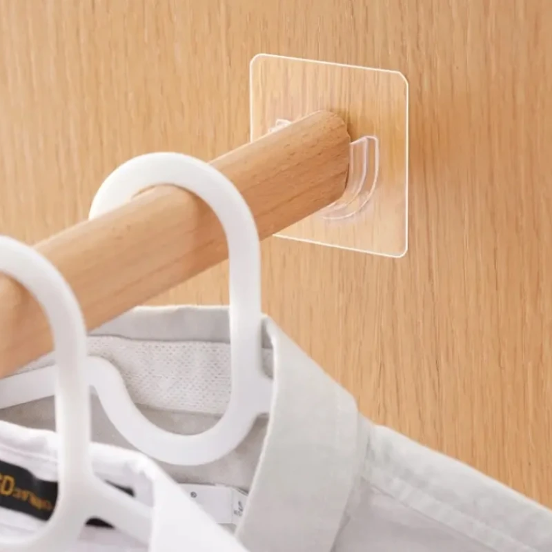 6/10Pcs Clear Adhesive No Drill Curtain Rod Brackets - Easy ToInstall Shower Rod Brackets For Bathroom view 6