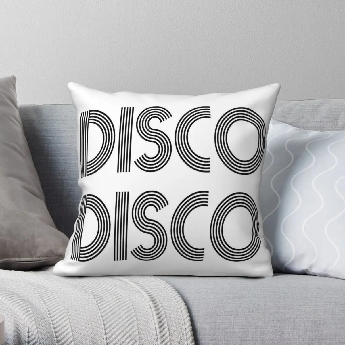 Disco Disco Party Square Pillowcase Polyester Linen Velvet Printed Zip Decor Throw Pillow Case Home Cushion Cover