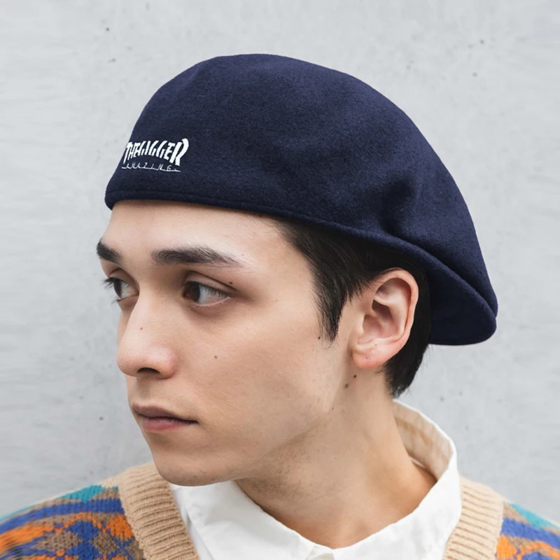 Wełniane berety, mężczyźni kobiety czapki Big Size artysta czapka typu Beanie Cap Vintage zwykły elegancki mężczyzna kobieta czapki