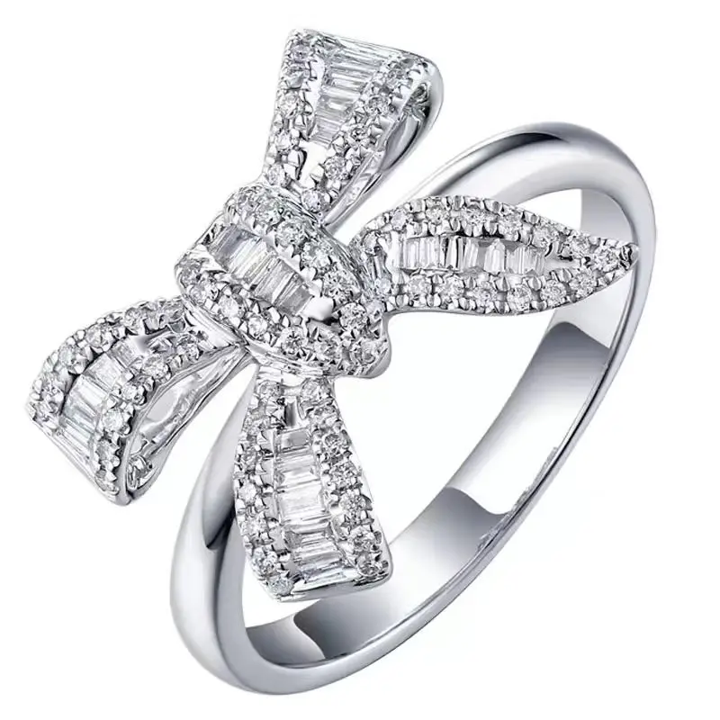 

18k Gold Bowknot Diamonds Ring