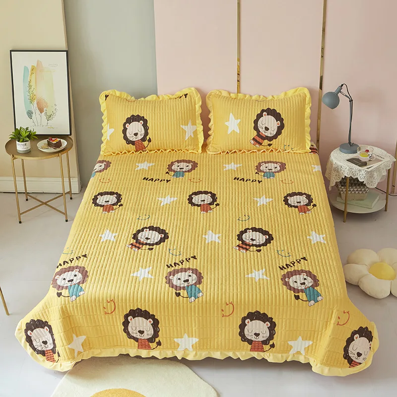 150x230cm Kids Bedding Sheet Home Textile Printing Cute Lion Flat Sheets PillowCase Bed Sheet Boy Girl Combed Cotton Bed Sheet