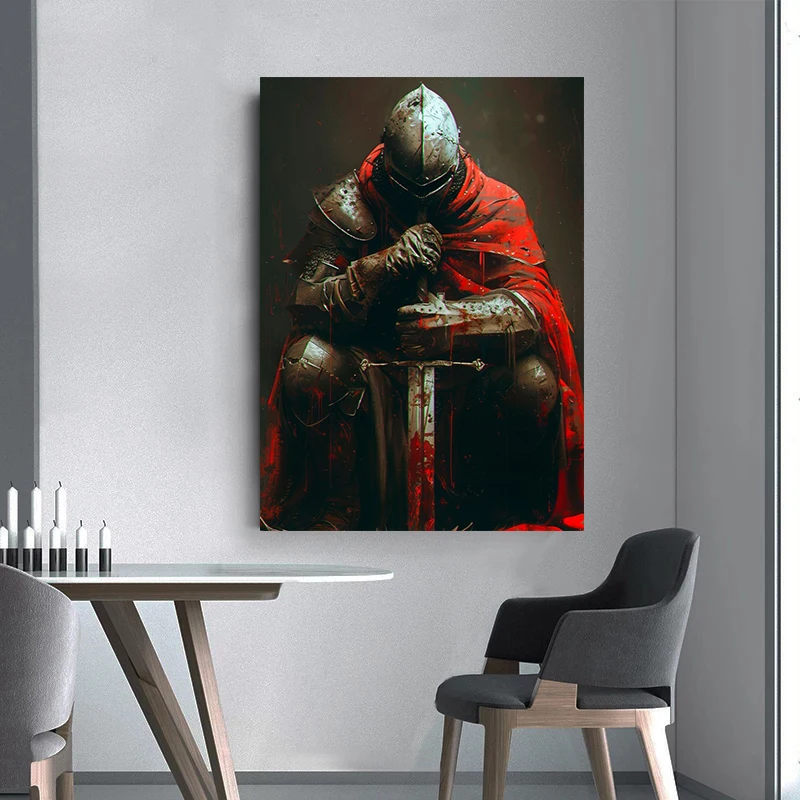 Ancient Roman Soldier Spartan Warriors Portrait Posters Norse Mythology Prints Canvas Painting Wall Art Pictures Room Home Decor