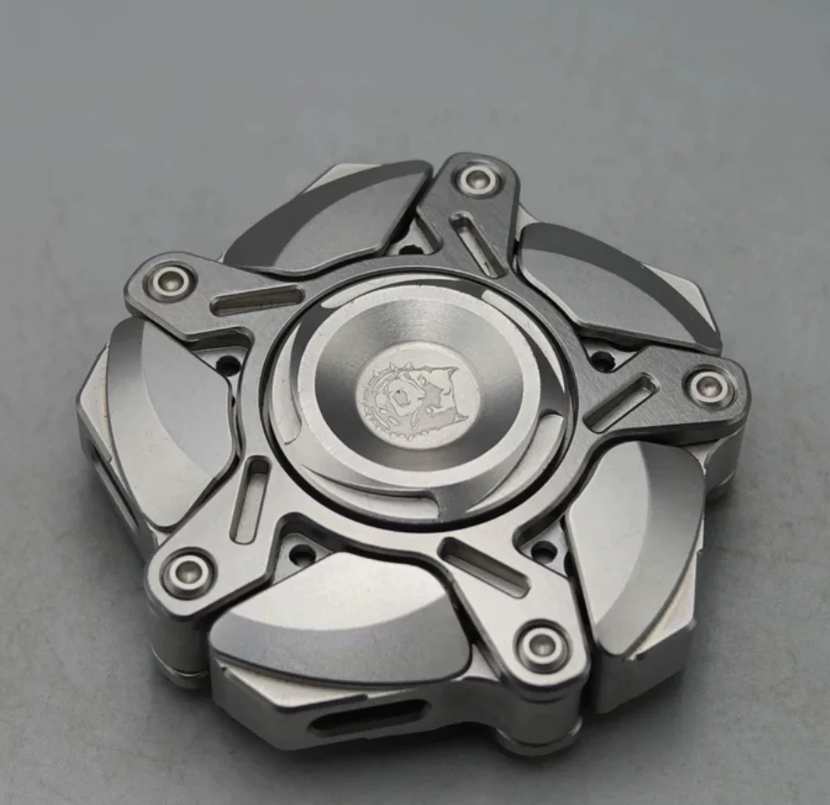 Used EDC KTS Five Leaf Stainless Steel Stress Relief Toy Haptic Spinner Fingertip Gyroscope Decompression Toys For Adult