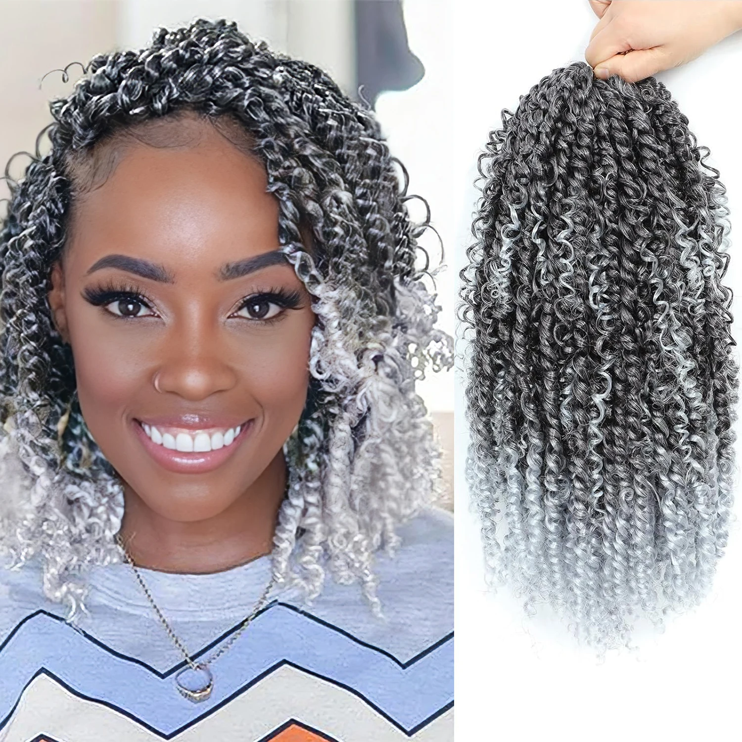Boho Crochet Passion Twist Hair Pre looped,10/14/18/ 22 Inch Goddess Passion Twist Crochet Hair with Curly Ends Synthetic