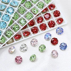 Rose Cut Octagon Shape 8x8mm DIY Craft Rhinestone K9 Crystal Fancy Stone Glitter Poinback Stone For Nailart Jewelry Making Bags