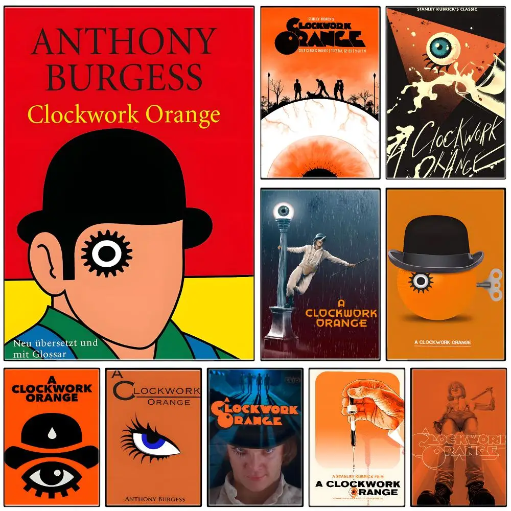 Movie A C-Clockwork Orange Poster  Self-adhesive Art Waterproof Paper Sticker Coffee House Bar Room Wall Decor