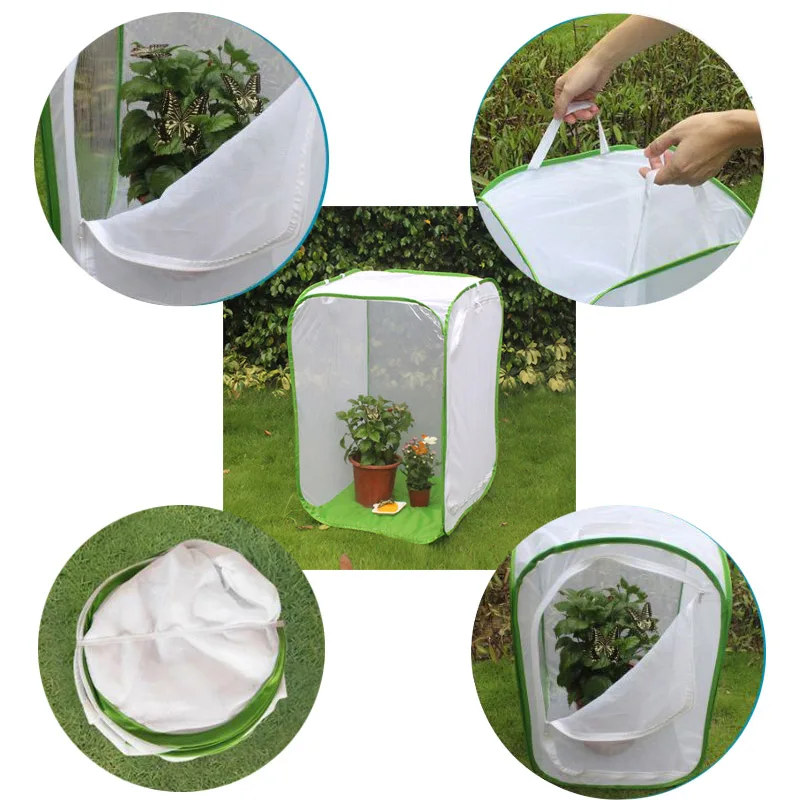 Foldable Insect-proof Habitat Seedling Cage Monarch Butterfly Pet Cage Insect Net Bird Mesh Plant Enclosure Cover
