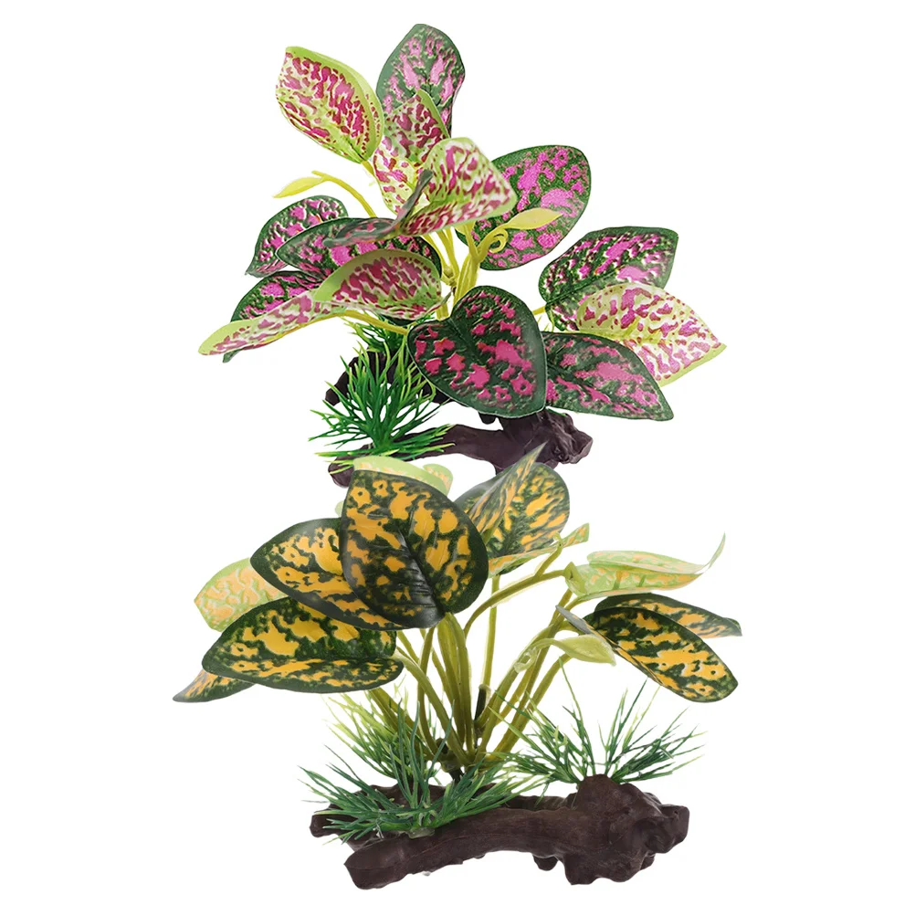 

2pcs Water Grass Ornaments Artificial Plastic Aquatic Plants For Aquarium Terrarium Fish Tank Landscape Greenery Decor Supplies