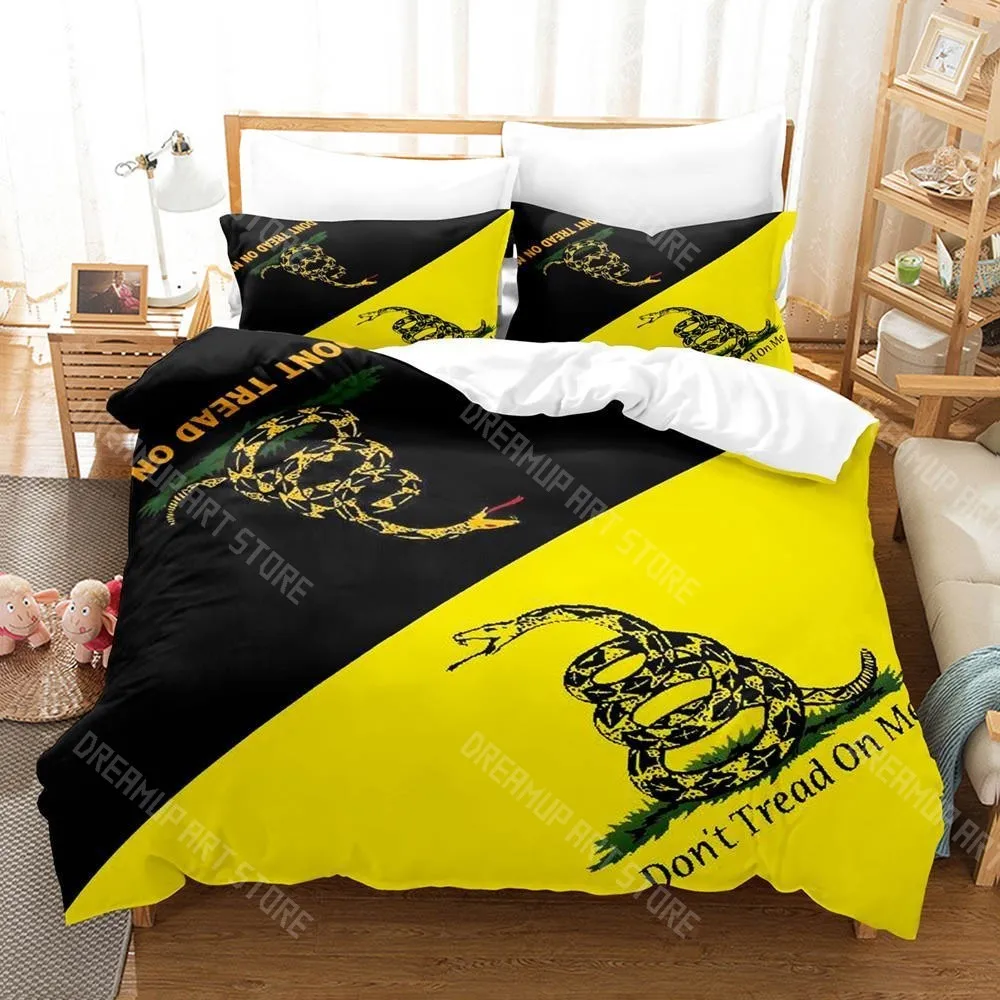 3D Printed Don't Tread on Me Metal Band Bedding Set for Boys Girls Duvet Cover Twin Queen King Full Single Double Sizes