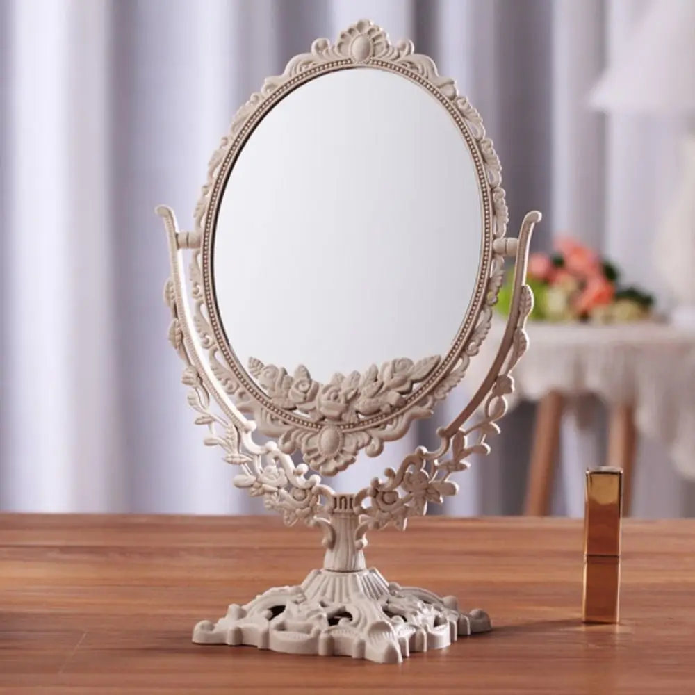 High Definition Desktop Makeup Mirror without Dead Corners 360-degree Rotation Double Plane Mirror Nano Color Direct Color Women