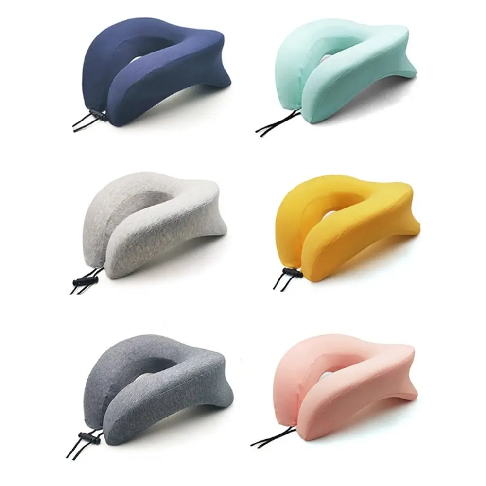 2-in-1 Travel Neck Pillow Advanced Neck Support Portable Drawstring Bag U Shape for Long Flights Memory Foam Memory Foam Pillows