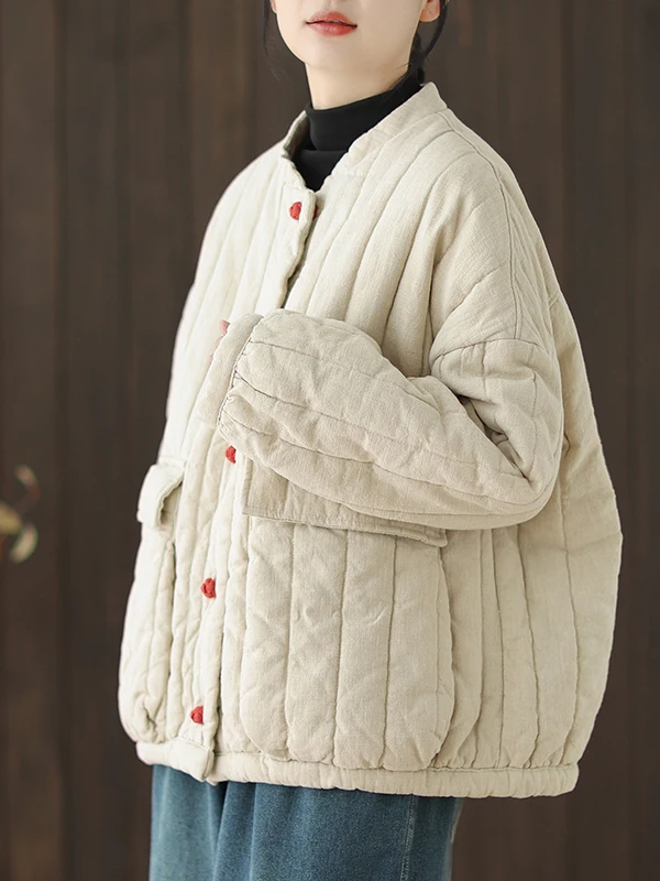 Retro Sle ort Thiened Cotton Jaet Ciepły płaszcz damski w stylu retro na jesień i zimę, nowość, płaszcz bawełniany z bawełnianą wkładką.