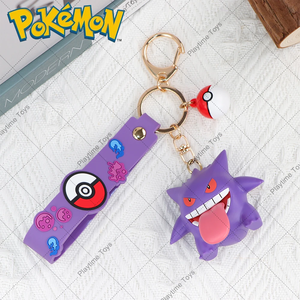 Pokemon Keychain Model Doll Gengar Pikachu Sprigatito Fuecoco Jigglypuff Cubone Anime PVC Figure Statue Toy Cute Decoration Gift
