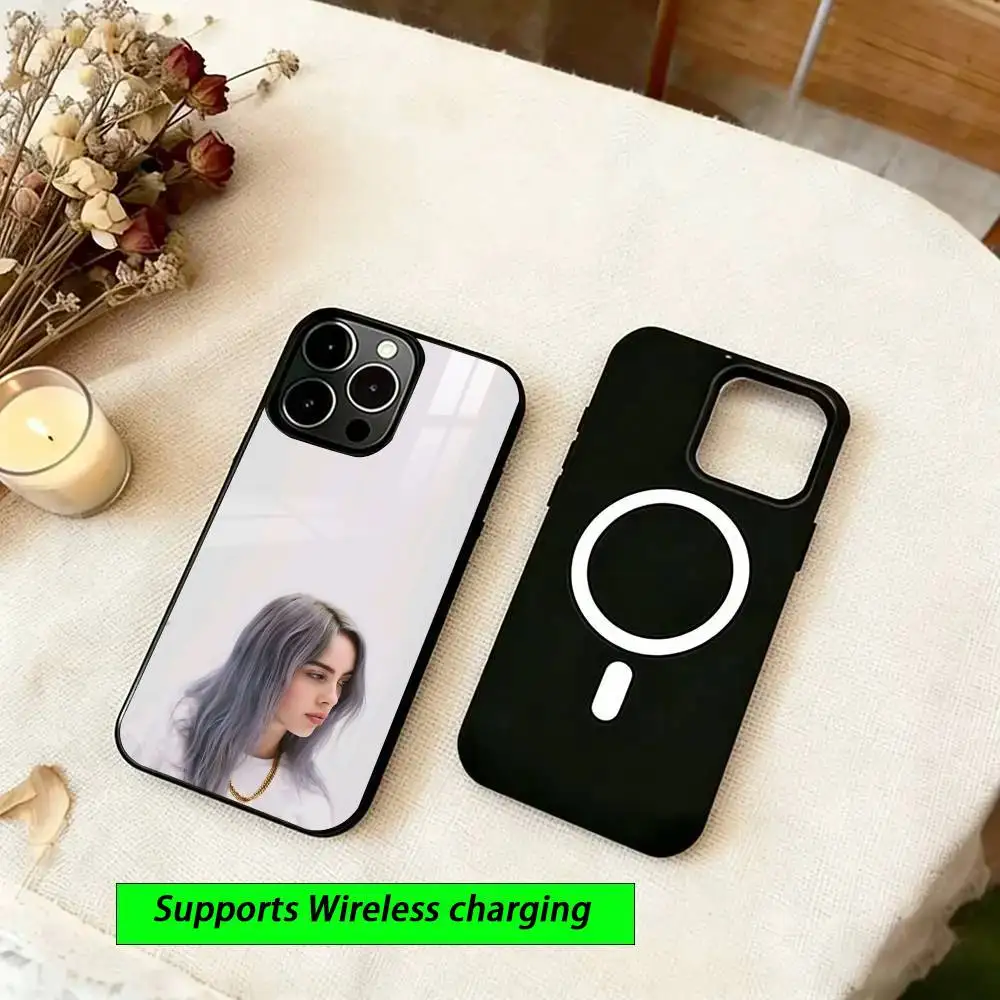 Female folk singer B-illies E-ilish  Phone Case For iPhone15,16,17,14,13,12,11 Plus,Pro Magnetic For  Wireless Charging view 6