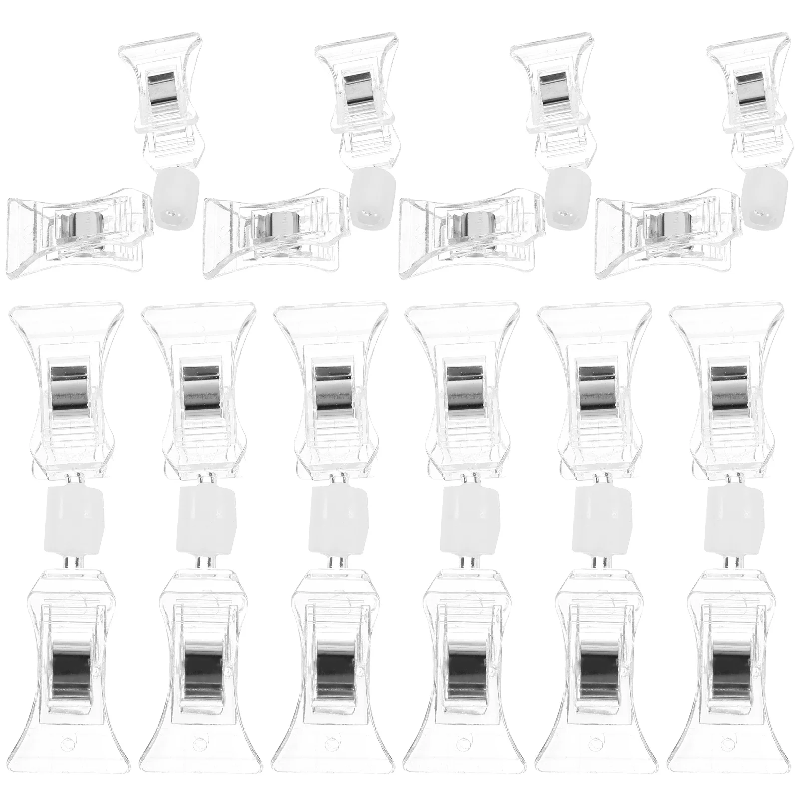 

10 Pcs Advertising Double-headed Clip Clips Labels Display Folder Sided Plastic Holder Tag