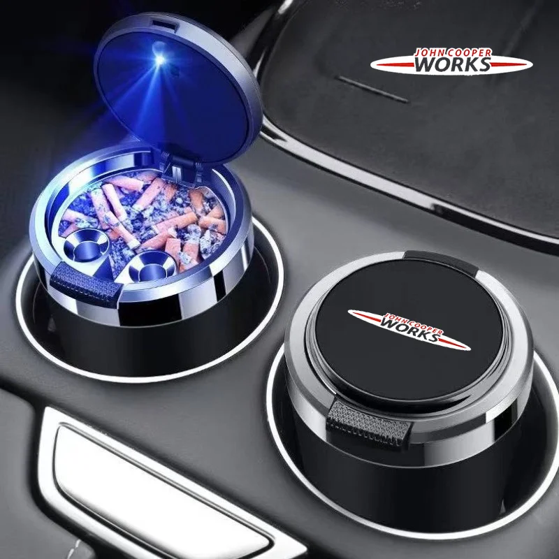 Car Ashtray Cigarette Ash Holds Cup LED Light Automotive Ashtray For MINI One Cooper WORKS JCW Countryman Clubman accessories