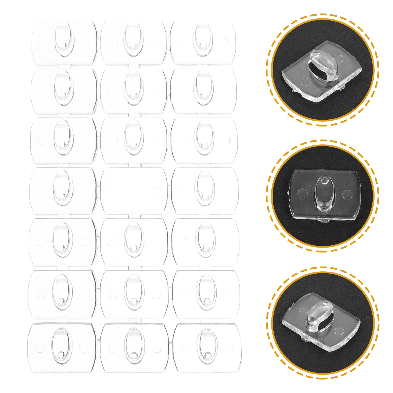 20 Pcs Light String Fixing Hook Clear Hooks Removable Wall Clips Hangers Detachable Sticky Damage Free Hanging Plastic For