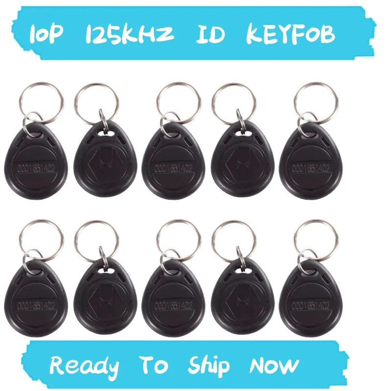 

10P ABS 125KHz TK4100 Proximity ID Keyfob For Access Control System Door Reader Open Keyfob Duplicate RFID Tag EM4100 ID Card