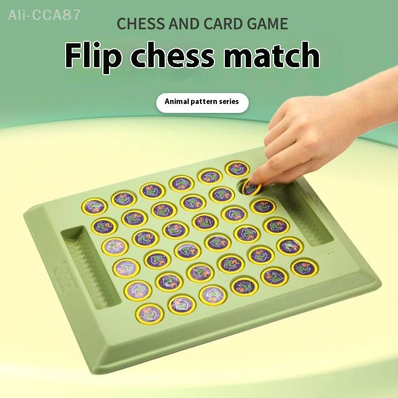 Classic Interactive Puzzle Toy; Animal Flip Chess Strategy Board Game for Parents and Children