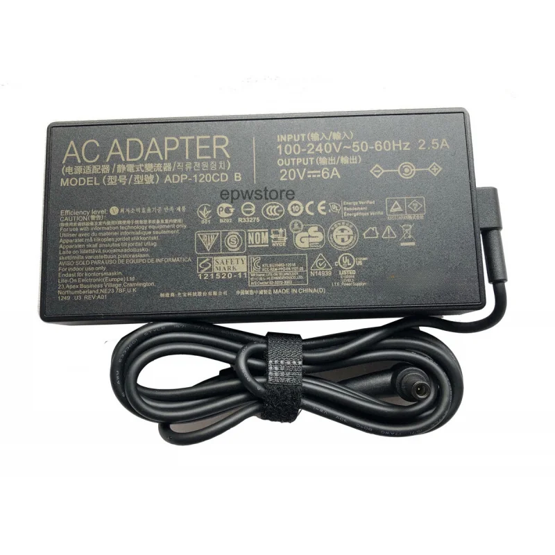 20V 6A 120W AC Adapter Charger Asus Vivobook Pro 14 X7400PC Power Supply 4.5MM