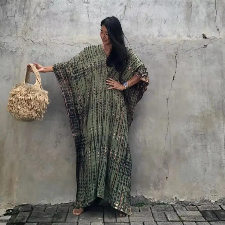 Women Beachwear Long Beach Coverups Kaftan Casual Caftan Dress Swimwear Cover Ups