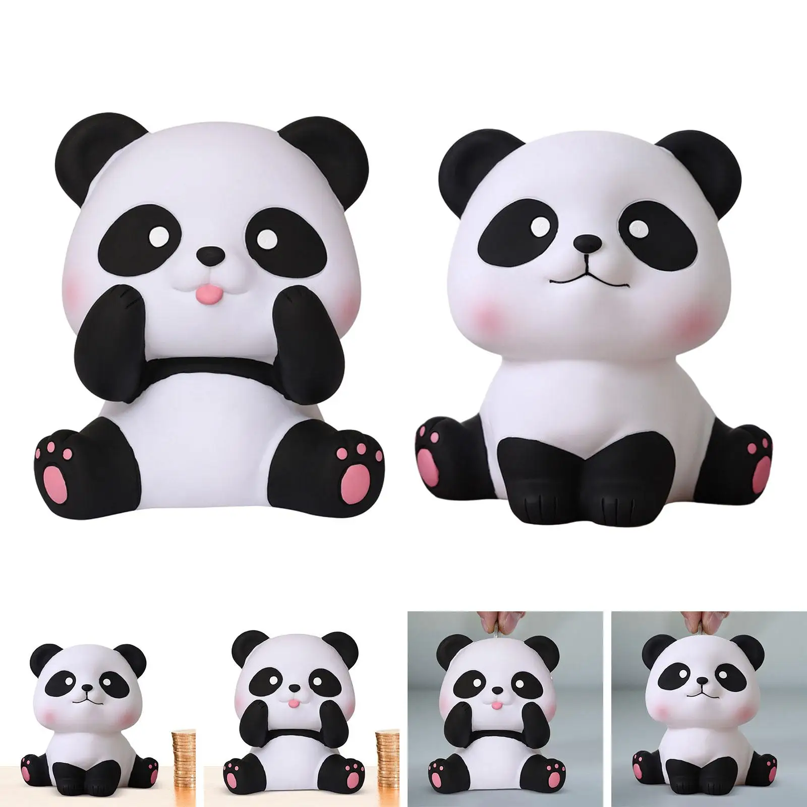 Money Bank Panda Figurines Lovely Desktop Table Decoration Cartoon Child Money Save Bank Money Saving Jar for Boys and Girls
