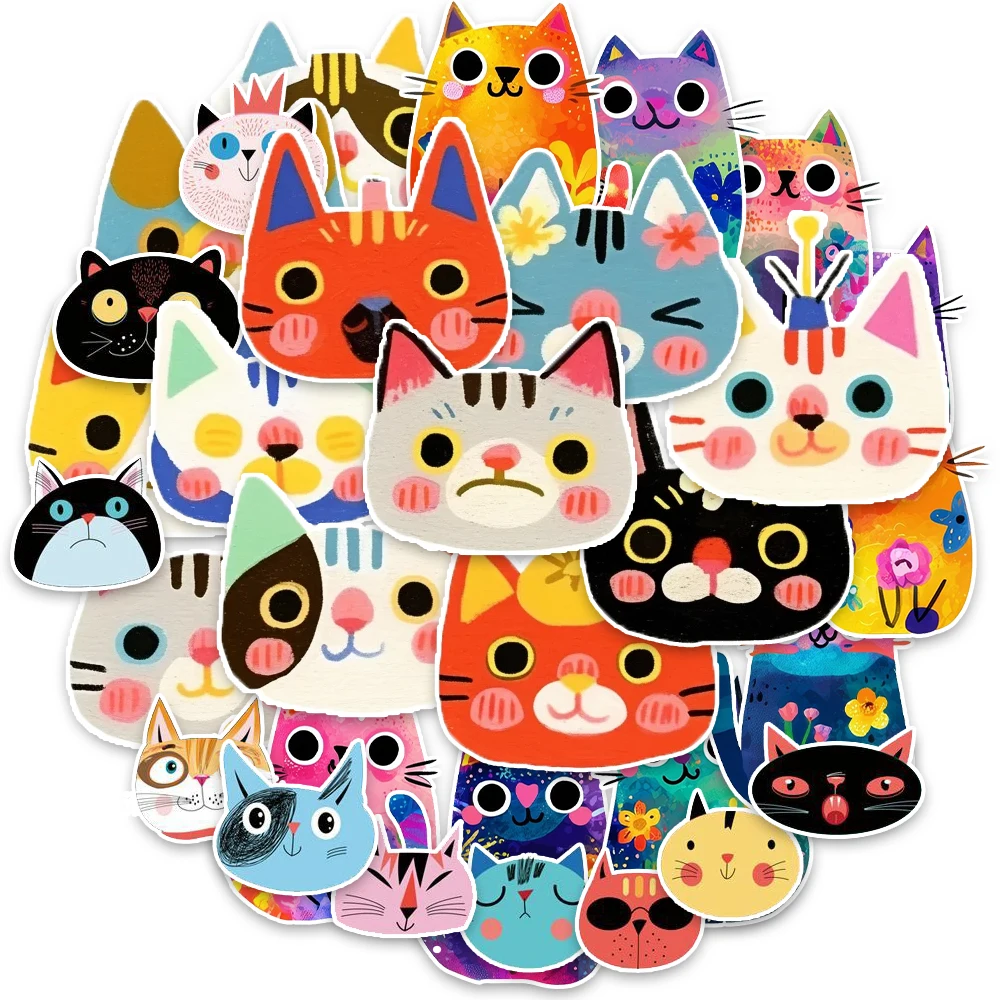 30PCS/세트 귀여운 만화 고양이 시리즈 스티커 DIY 장식 스크랩북 스케이트보드 장식 스티커 크리스마스 선물 장난감