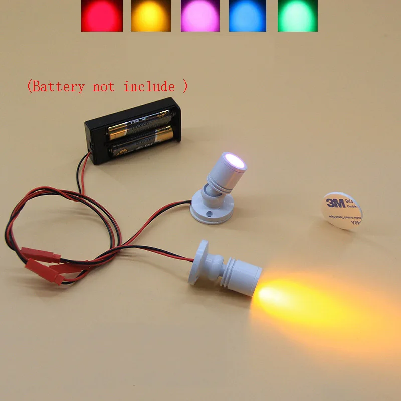 1 set LED Battery Spotlight Mini Figurine Box Handmade Display Counter Model Showcase Small Bulb 3000k Nature White 4000k 6000k
