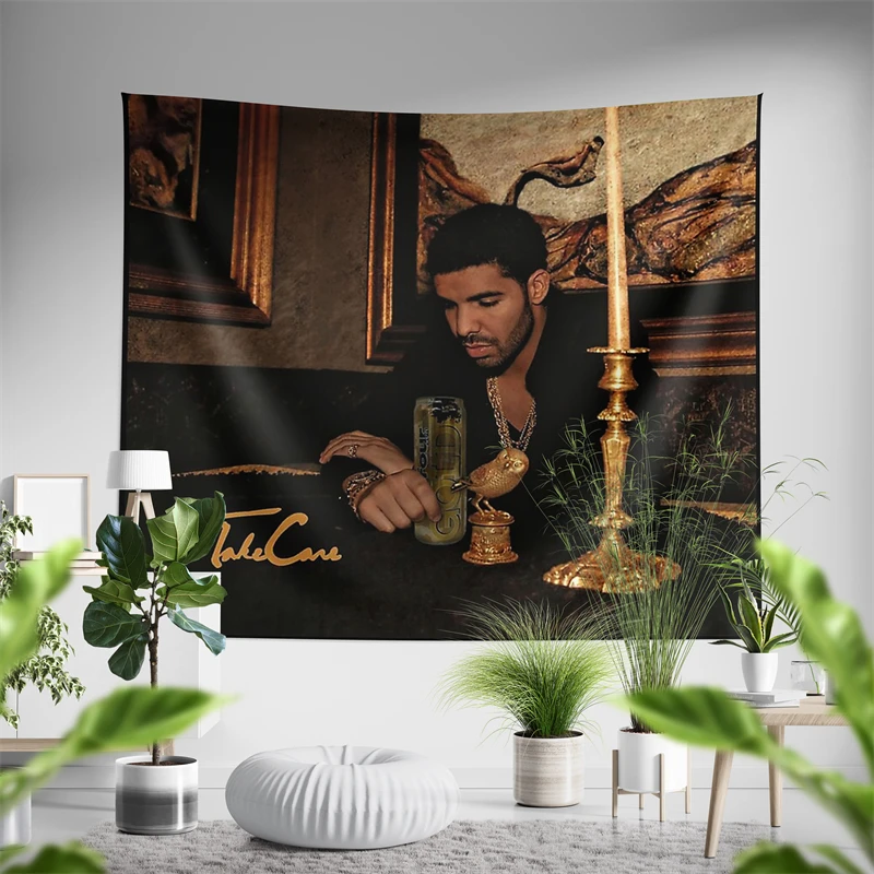 Aertemisi Drake ft. Four Loko Take Care Tapestry Wall Hanging Art for Bedroom Living Room Decor College Dorm Party Backdrop Home