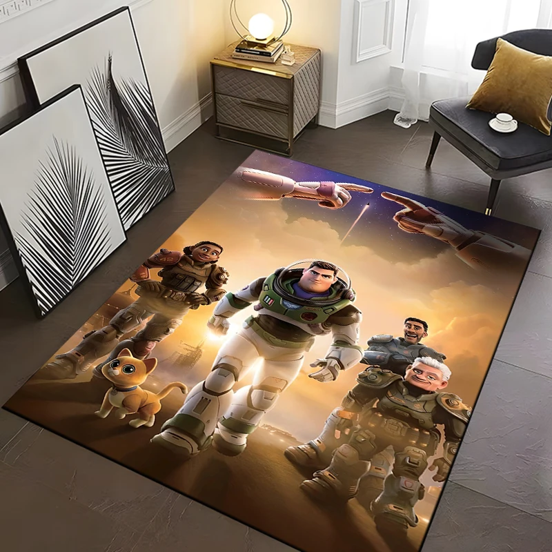 Disne Cartoon Lightyear Pattern Rug Carpet for Living Room Bathroom Mat Creative Doormat Carpet for Bedroom Home Decor  Tapis