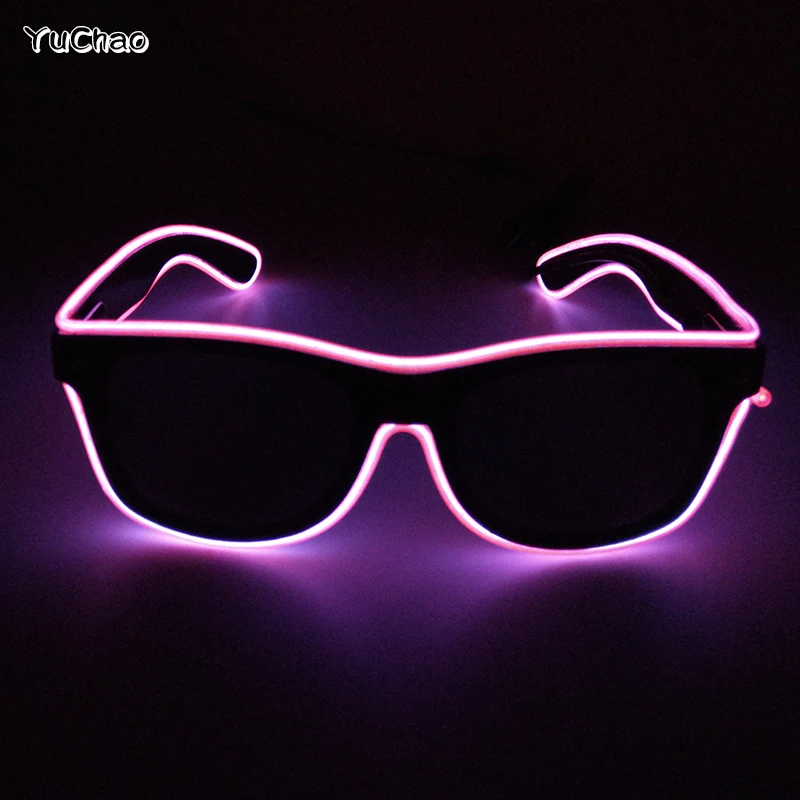 LED-Sonnenbrille, Maskerade, Konzertclub, Rave-Zubehör, leuchtende Sonnenschutzbrille, Cyberpunk-Männerbrille, Damen-LED-Rosa-Brille – Detail 10