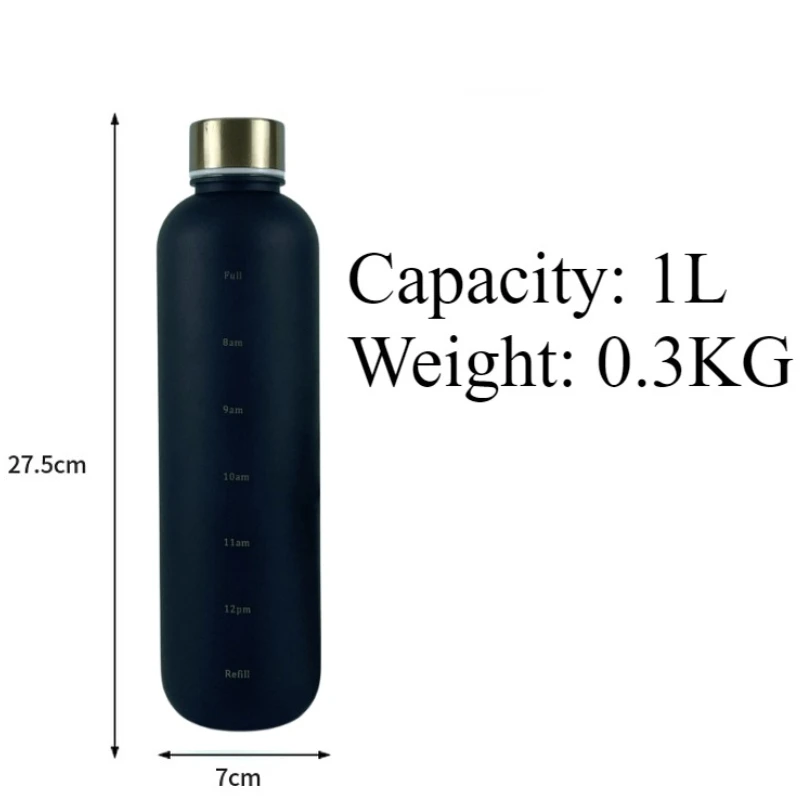 1L Large Capacity Non-breakable Plastic Sports Cups Space High Temperature Resistant Gradient Bicycle Water Bottle with Scale