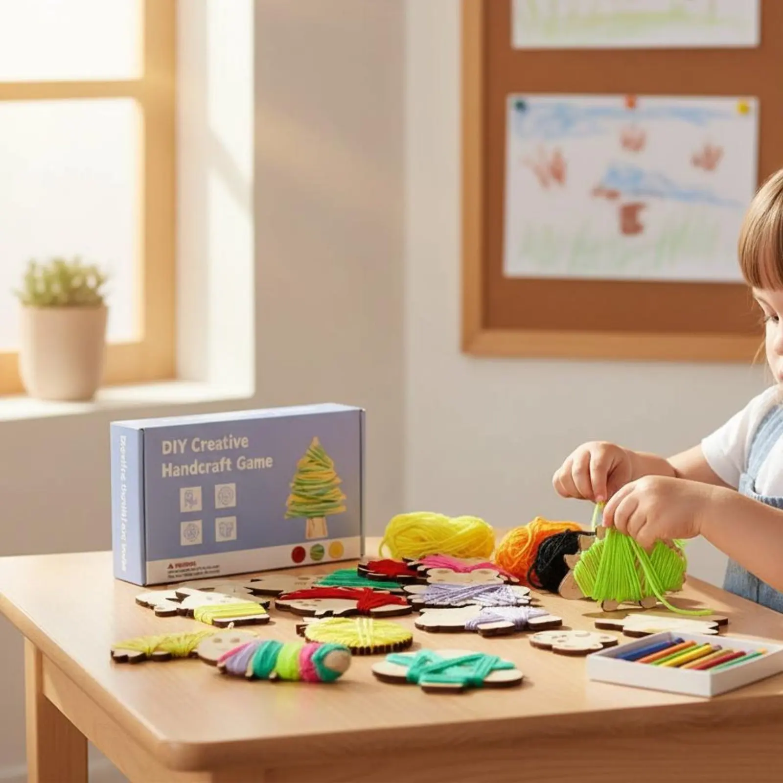 

Набор для творчества: игрушка-фигурка из пряжи для обмотывания, развивающая мелкую моторику, набор для плетения из пряжи для детей, стимулирующий развитие навыков рукоделия