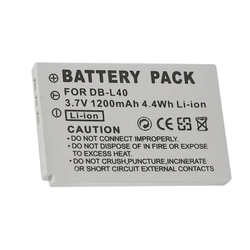 1200 mAh Ersatzakku für Sanyo DB-L40, kompatibel mit DMX-HD1 HD700 E760 HD875 HD1075 Camcorder-Akku