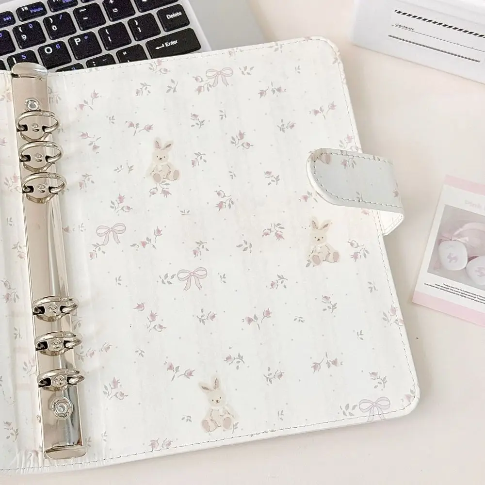 1pc High Quality PU Photo Card Binder A5 Loose-leaf 3-inch Photocard Holder Pink Floral Patterns Storage Booklet Collectibles