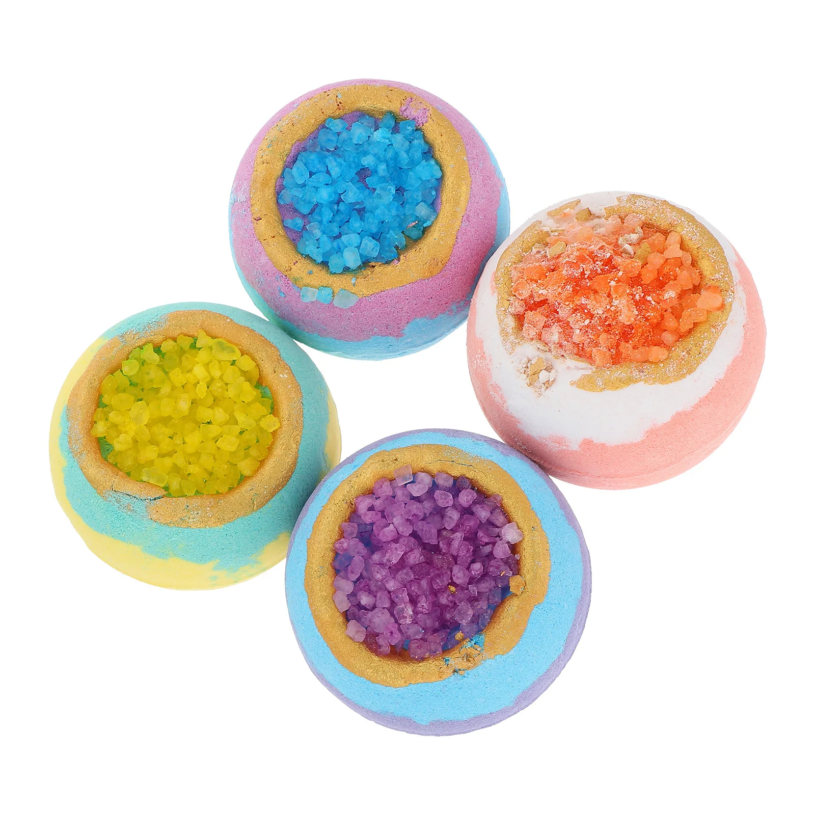 

4pcs Natural Bath Salt Balls Spa Set Elegant Smell Moisturizing Soothing Bathtub Foot Soak Bathing Accessories Bubble