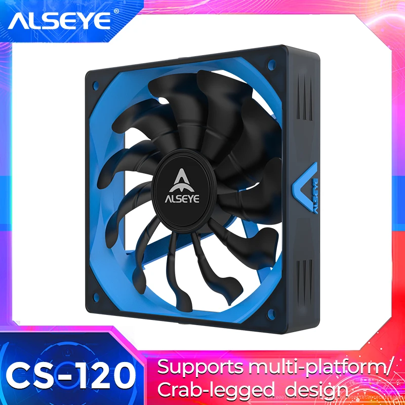 ALSEYE PC Cooling Fan 120mm PWM 4pin Fan Cooler 2pieces Computer Fan High Airflow and Air Pressure