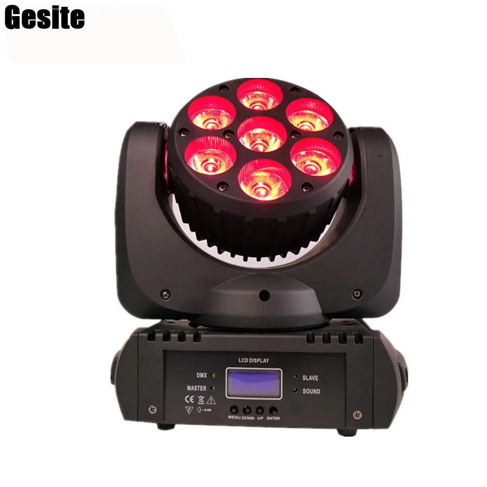 

6pcs/lot small led 7x15W 4in1 RGBW beam wash moving head stage light DJ discos night club wedding Church theater Party light