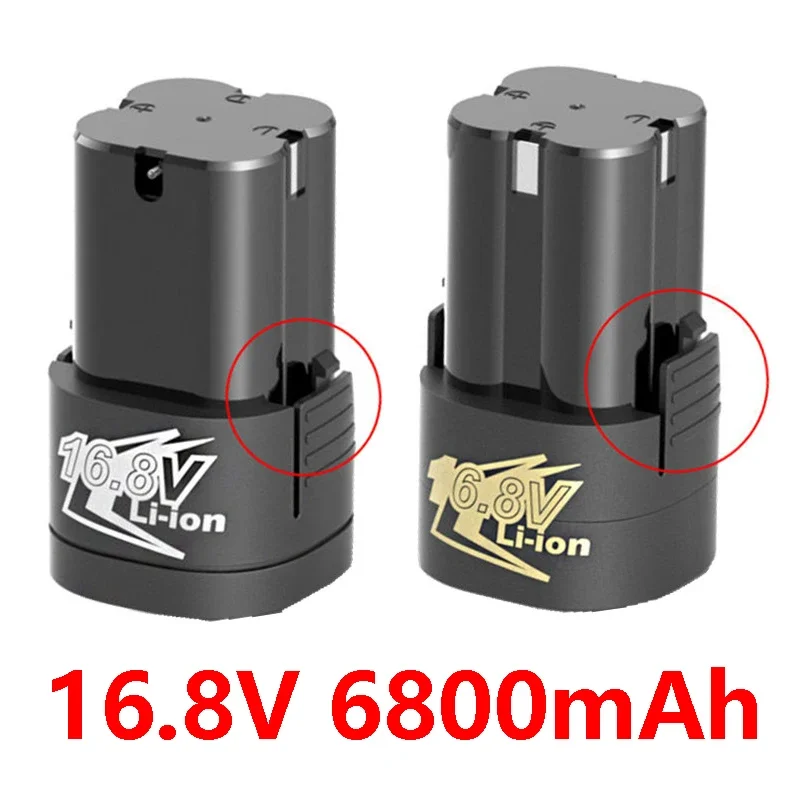 Batería de litio de 16,8 V y 6800mAh, 18650 herramientas eléctricas de iones de litio, accesorios para destornillador inalámbrico, taladro eléctrico