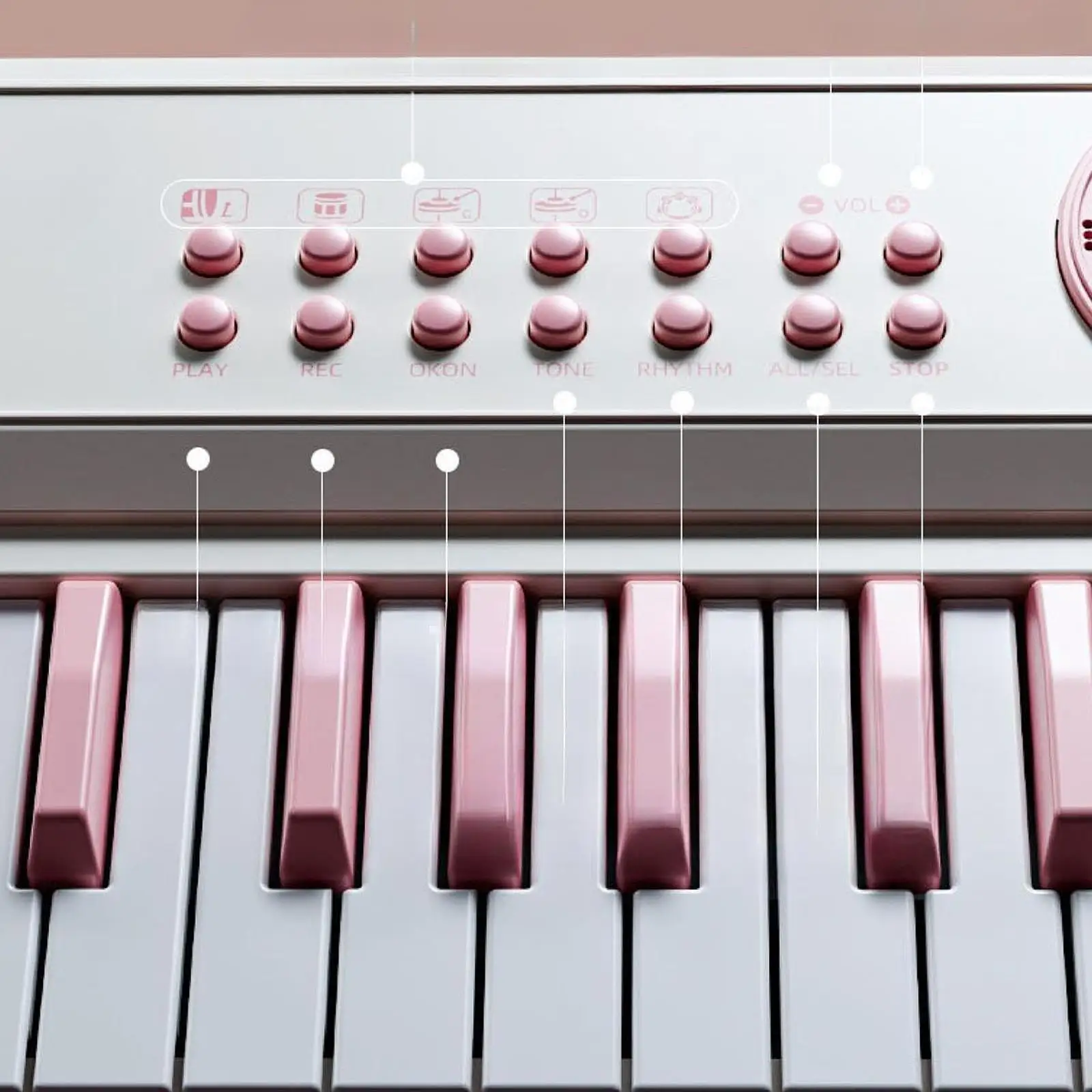Clavier de piano électronique éducatif à 37 touches, jouet en plastique léger avec microphone pour l'entraînement des capacités des enfants
